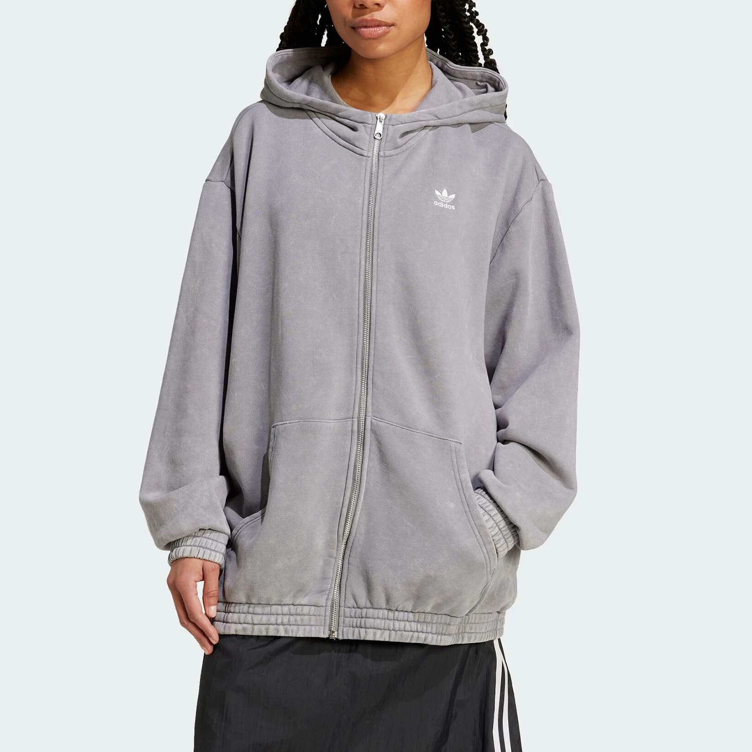 Adidas genuine Three Stripes Women's Sports Loose Hooded Jacket IY8039