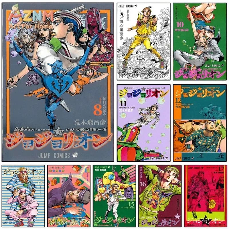JoJo's Bizarre Adventure Jojolion Manga Cover Collage Anime Canvas Wall Art Unframed Single Canvas Print Poster For Bedroom