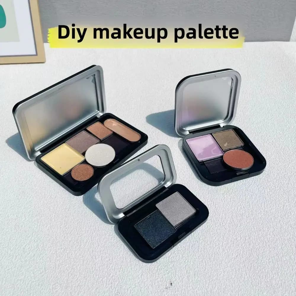 Palette Ombretti Multi-Griglia Fai-da-te Vuota Nera con Specchio - Scatola Cosmetica Fai-da-te per Combinare da Solo - Strumento per il Trucco Fai-da-te
