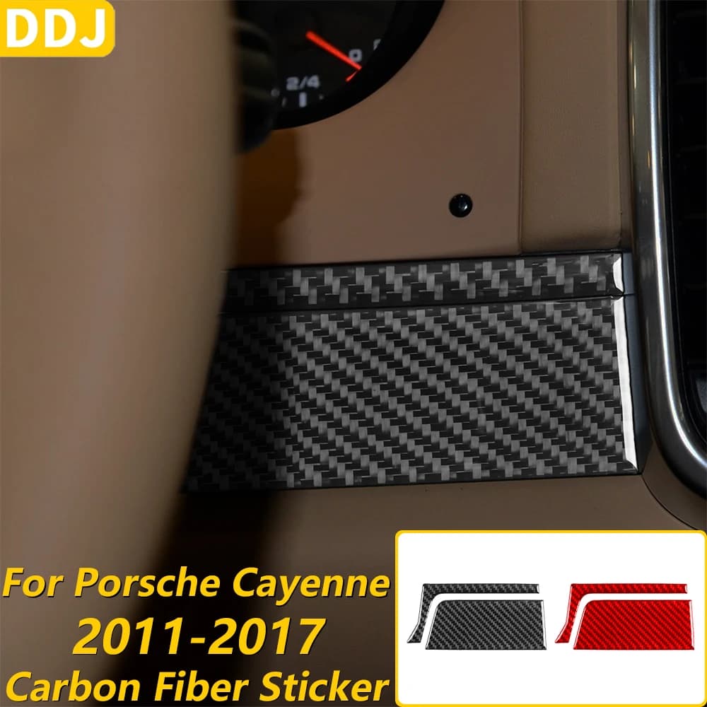 For Porsche Cayenne 958 92A 2011-2017 Carbon Fiber Driver's Side Dashboard Instrument Panel Cover Trim Car Accessories Sticker