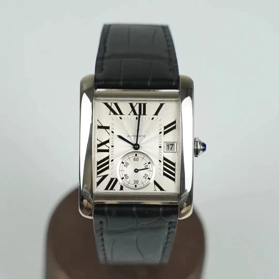 NEW Fashion Brand Watch for Men and Women, Cube Model, Automatic Mechanical, Quadrate Dial, Leather Strap, Stainless Steel 904L, Factory Production