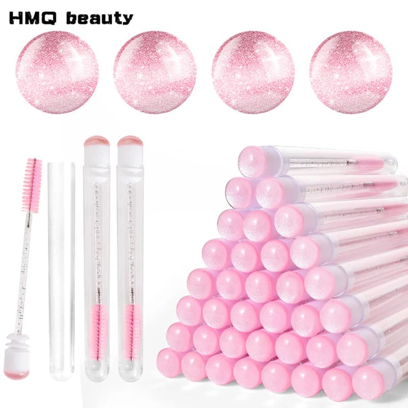 20/5 pcs Eyebrow Mascara Bacchette with Tubo Sparking Lash Spoolie Brush in US Container And Drop Applicator for Eyebrows Makeup Brushes