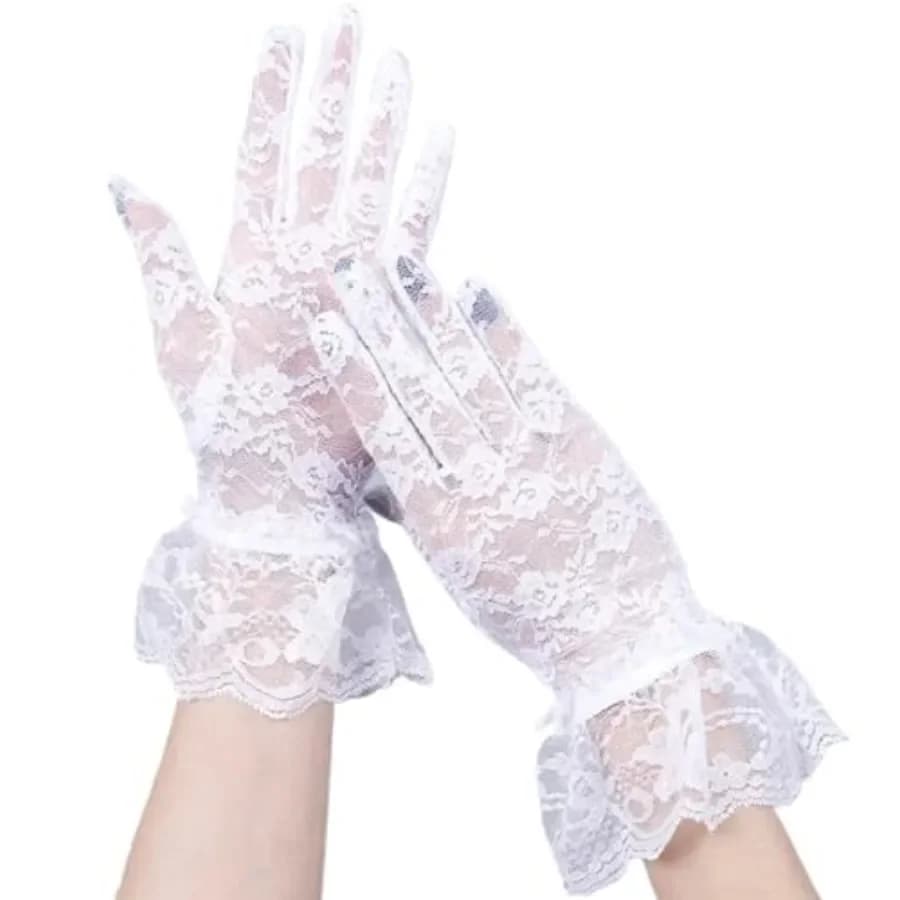 Lace Gloves for Women, Elegant Short Gloves, Tea Party Gloves, Vintage Summer Gloves, Halloween