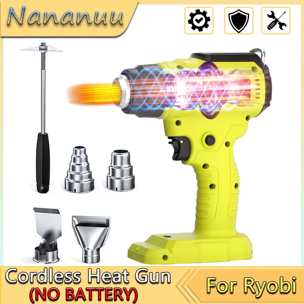 Nananuu Cordless Pistola di Calore Palmare Pistola Ad Aria Calda Per Il FAI DA TE Spellatura Vernice Restringente Strumento di Potere Per Ryobi P107 P108 18V Batteria