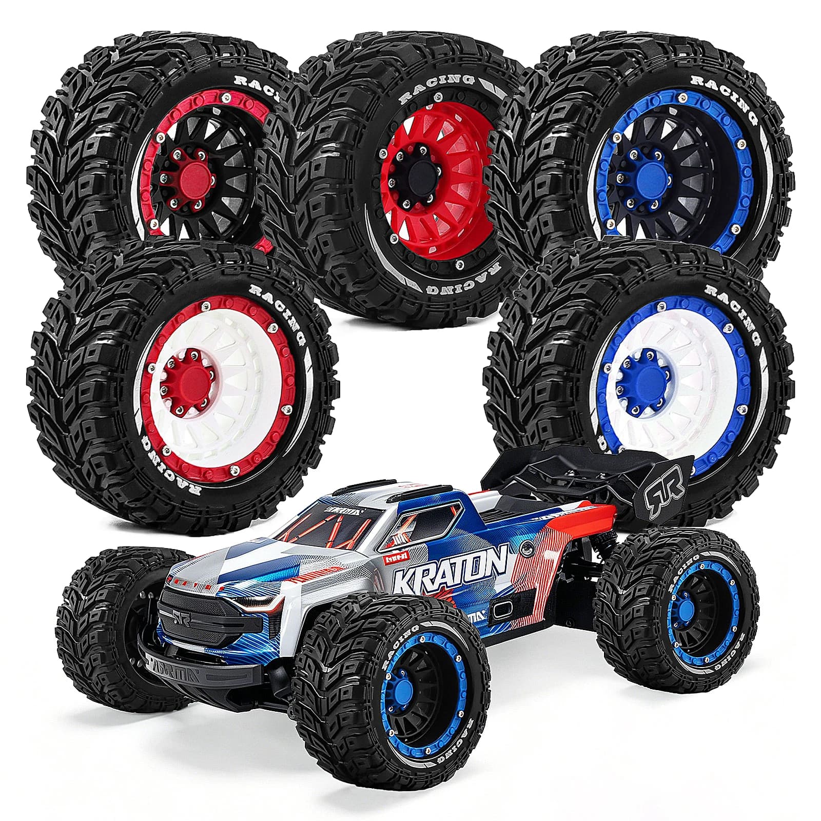 4 Pezzi Cerchi e Pneumatici per Camion RC 1/14 1/16 Traxxas Summit E-Revo ARRMA Mini Kraton 3S SCY MXJ Hyper Go Accessori di Aggiornamento RC