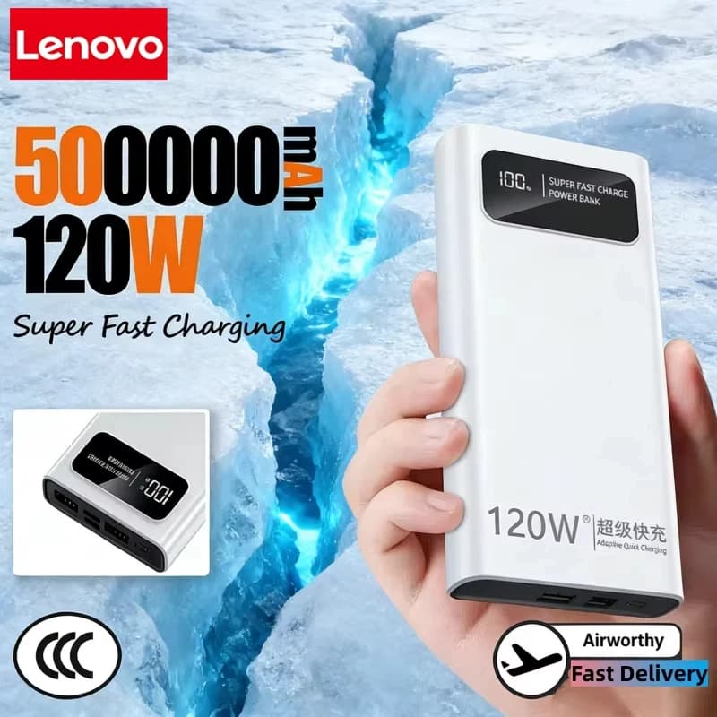 Lenovo 120W Jump Starter Ricarica super veloce 200000mAh Batteria esterna portatile di grande capacità per iPhone Nuovo
