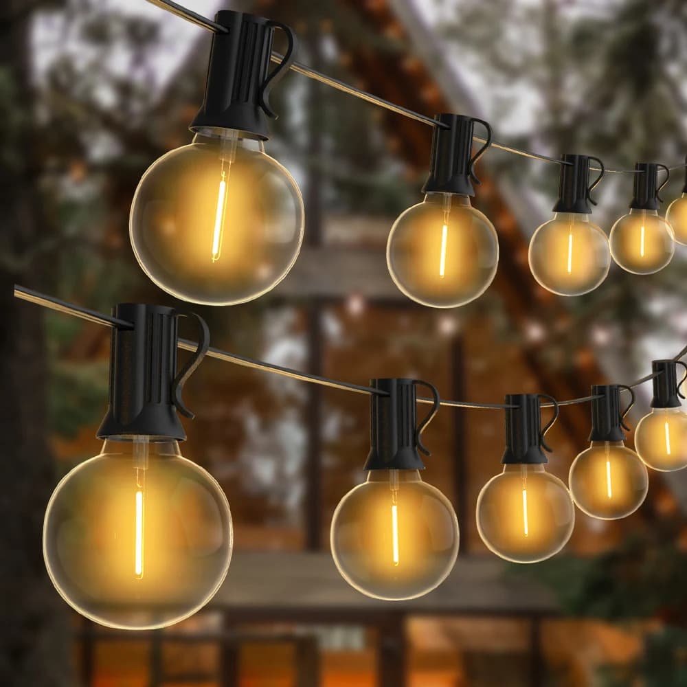 Globe G40 LED String Light 14M 15M 18M 26M Christmas Light Decoration IP45 Patio Fairy String per Outdoor Garden Wedding Patry