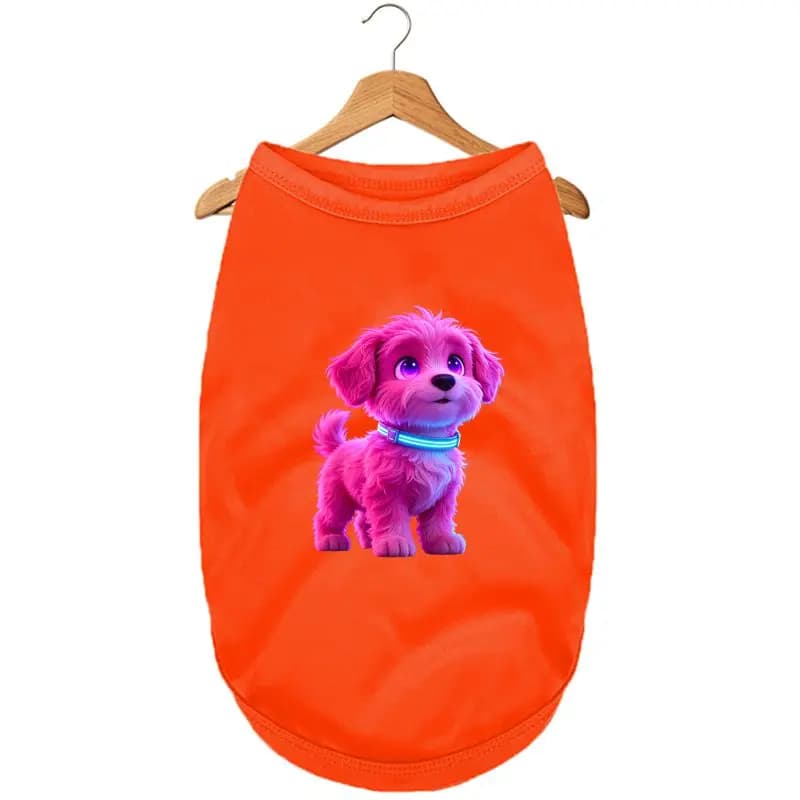 Dog Vest Summer New Pink Glowing Collar Pet Clothes Breathable Quick Dry Pet Vest Dog Clothes