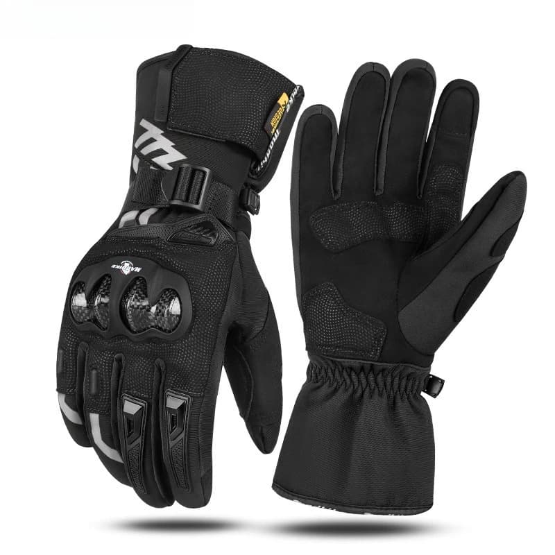 Motorcycle Riding Gloves Men Waterproof Windproof Warm Winter Carbon Fiber Touch Screen Anti Fall Thickened Long Cuff Motorbike
