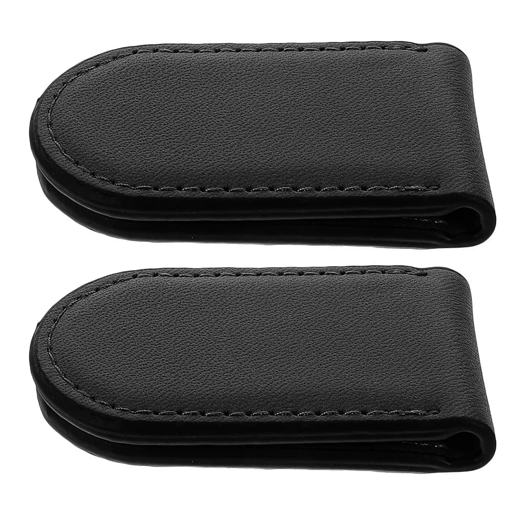 2Pcs Small Magnetic Cash Clip for Men Women PU Wallet Clip Fashionable Lightweight Money Bill Holder Cards Coins