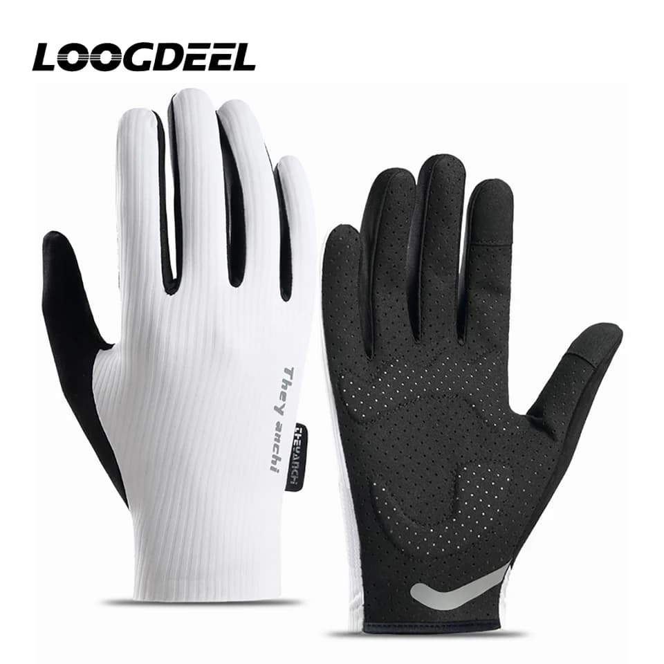LOOGDEEL 1 paio di nuovi guanti da ciclismo da uomo con touch screen a dita intere, guanti da moto, bicicletta, MTB, guanti da allenamento in palestra