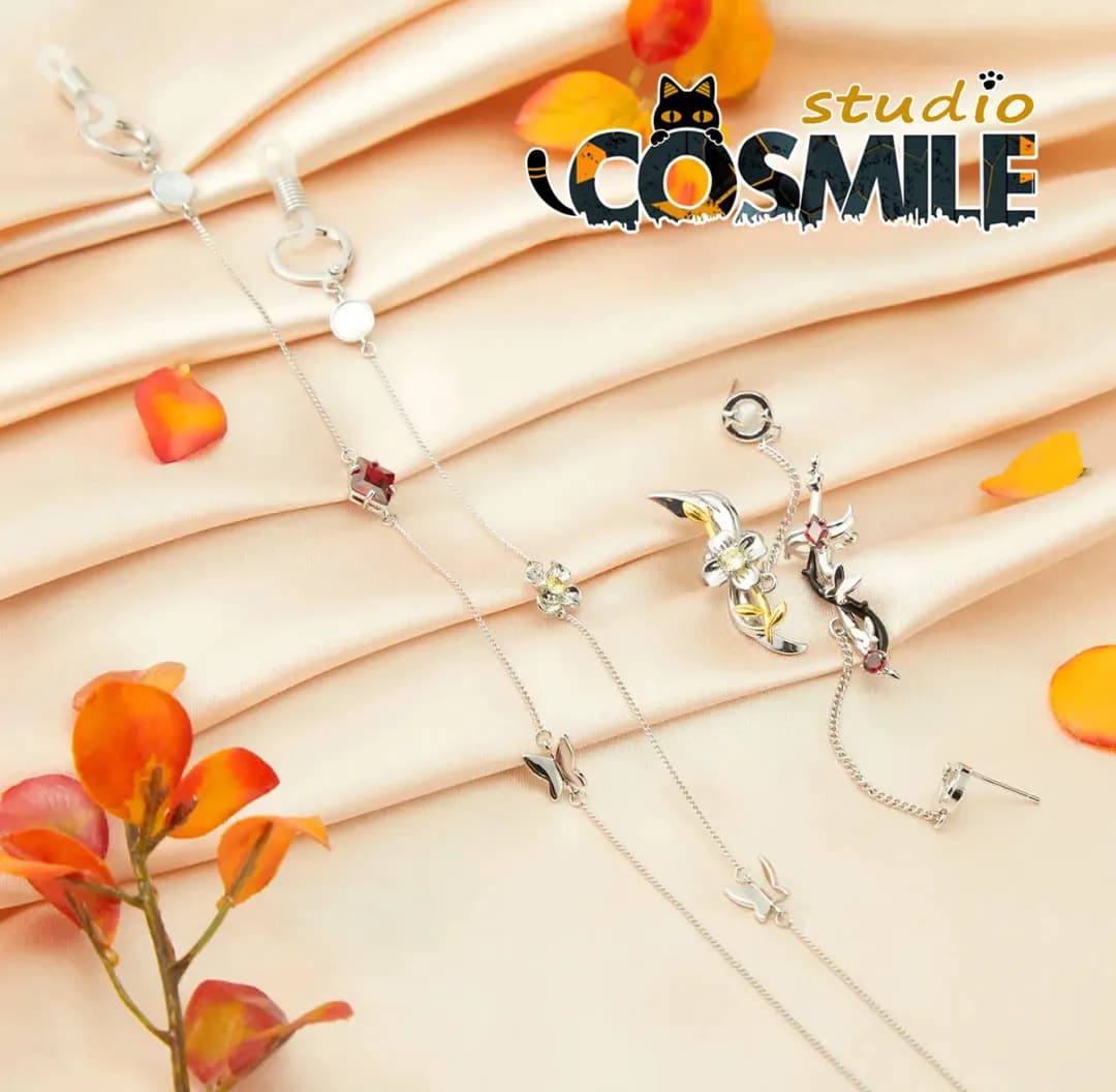 Ufficiale Tian Guan Ci Fu TGCF Hua Cheng San Lang Xie Lian orecchini orecchino Eardrop Ear Stud collana Cosplay Sa