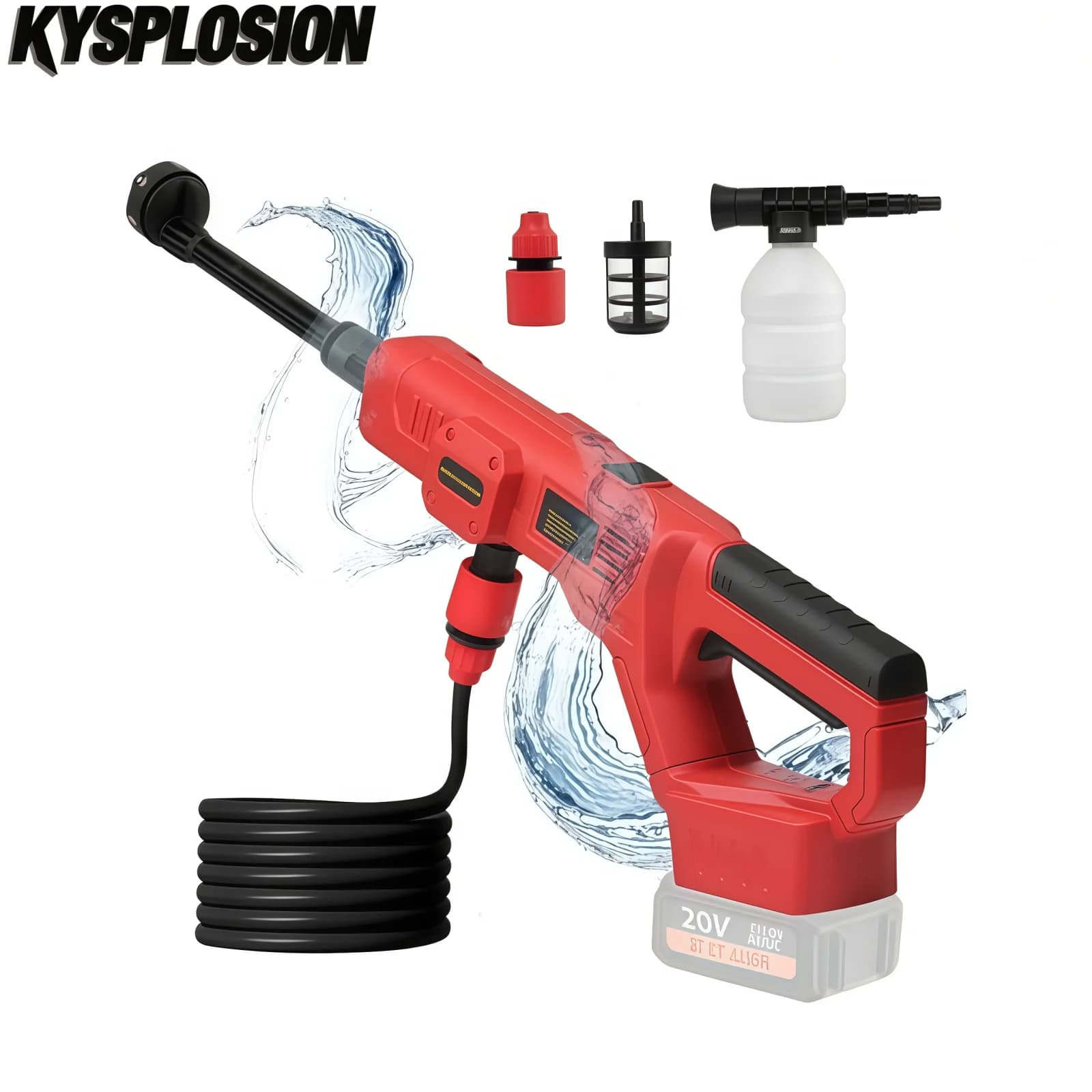 Idropulitrice a batteria per Milwaukee M18, 1000 PSI, portatile, per la pulizia di auto, pavimenti, giardini e pareti