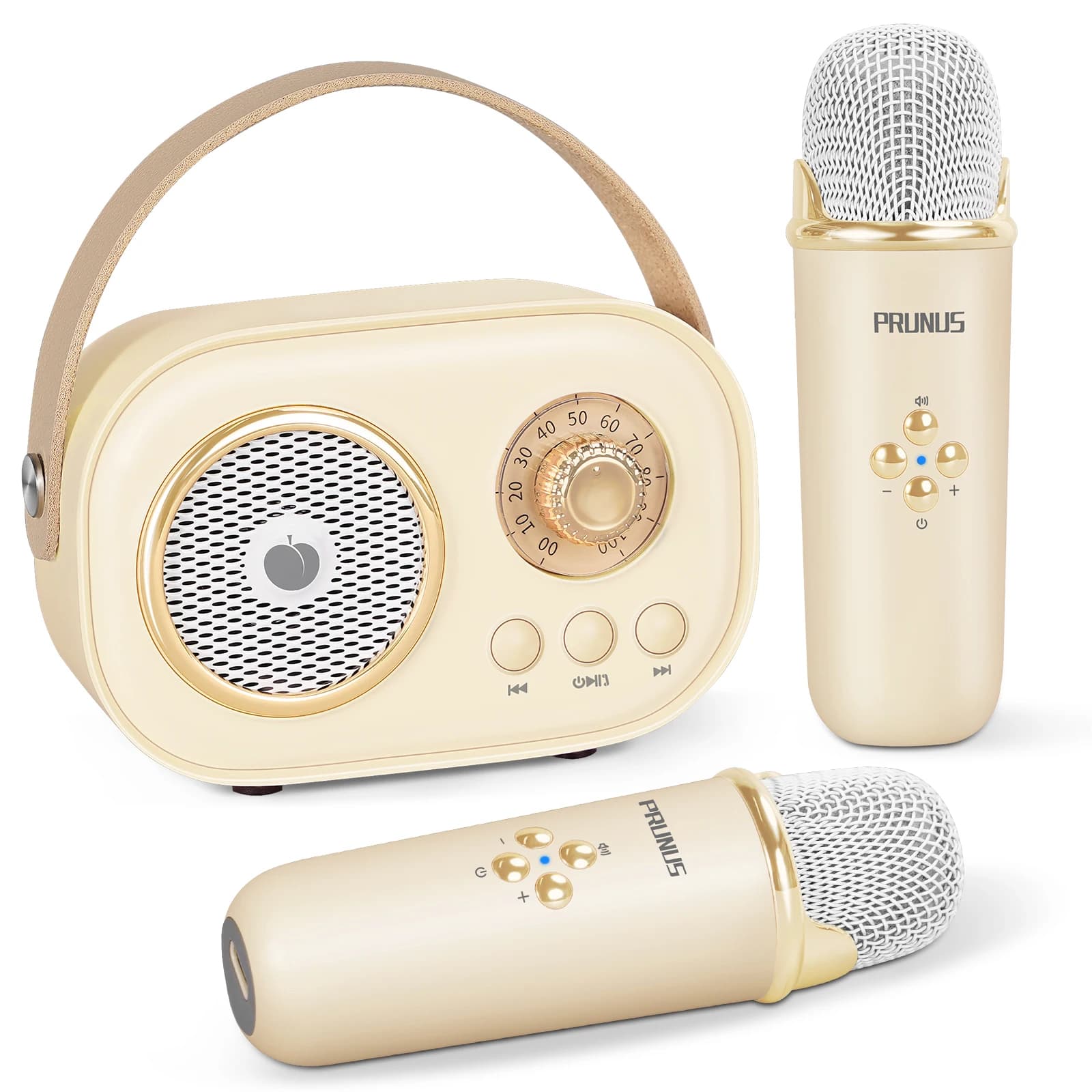 Mini macchina per karaoke per bambini e adulti, altoparlante Bluetooth portatile con 2 microfoni wireless e bassi migliorati con suono stereo, regali