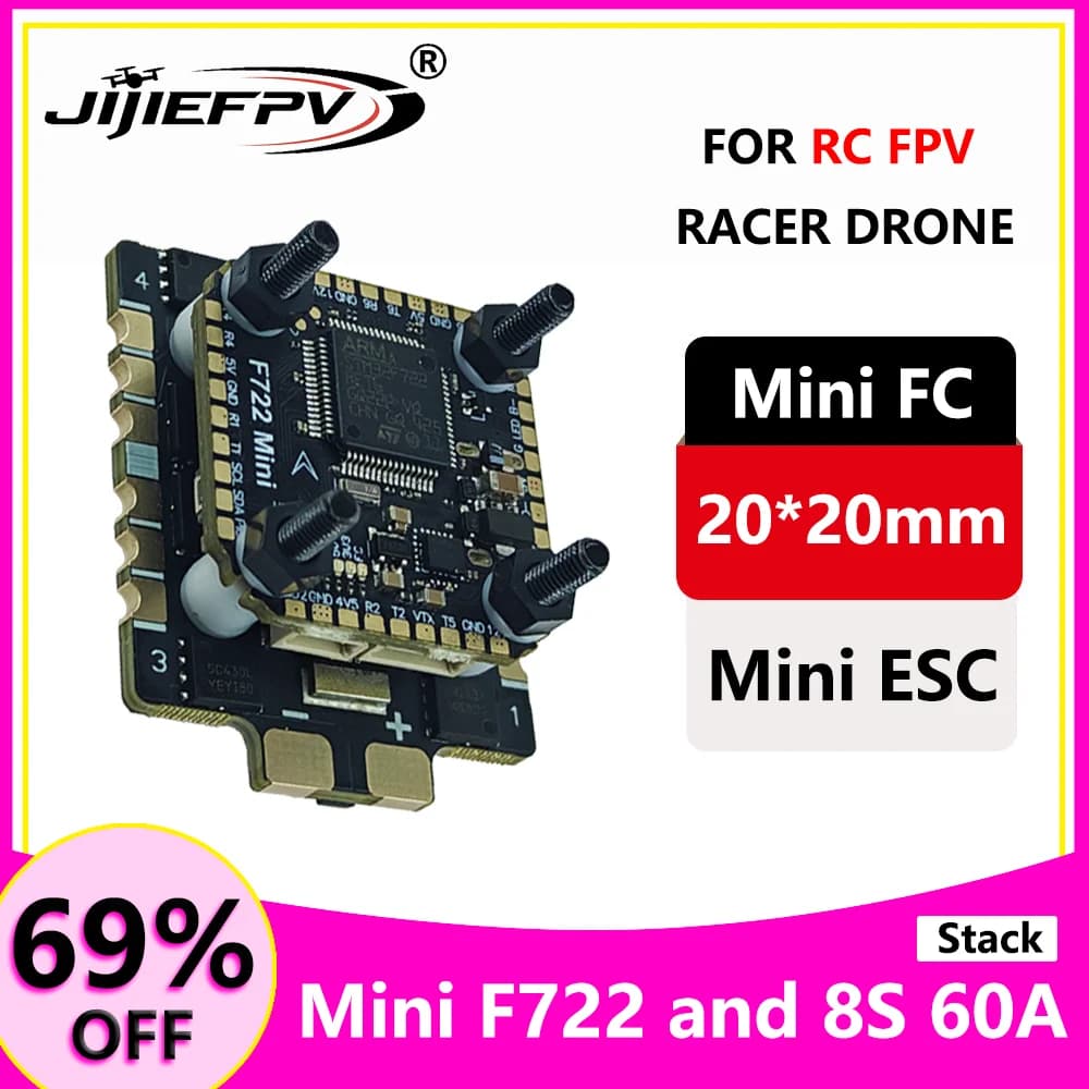 JiJieFPV F7MINI Flying Tower V2 Flight controller 70A Mini ESC 20*20mm Cross-cut drone F72