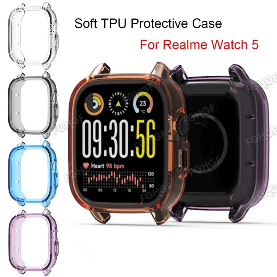 For Realme Watch 5 Case Cover Soft TPU Anti-scratch Protective Shell Frame Bumper For Realme Watch 5 Protector Smart Accessories