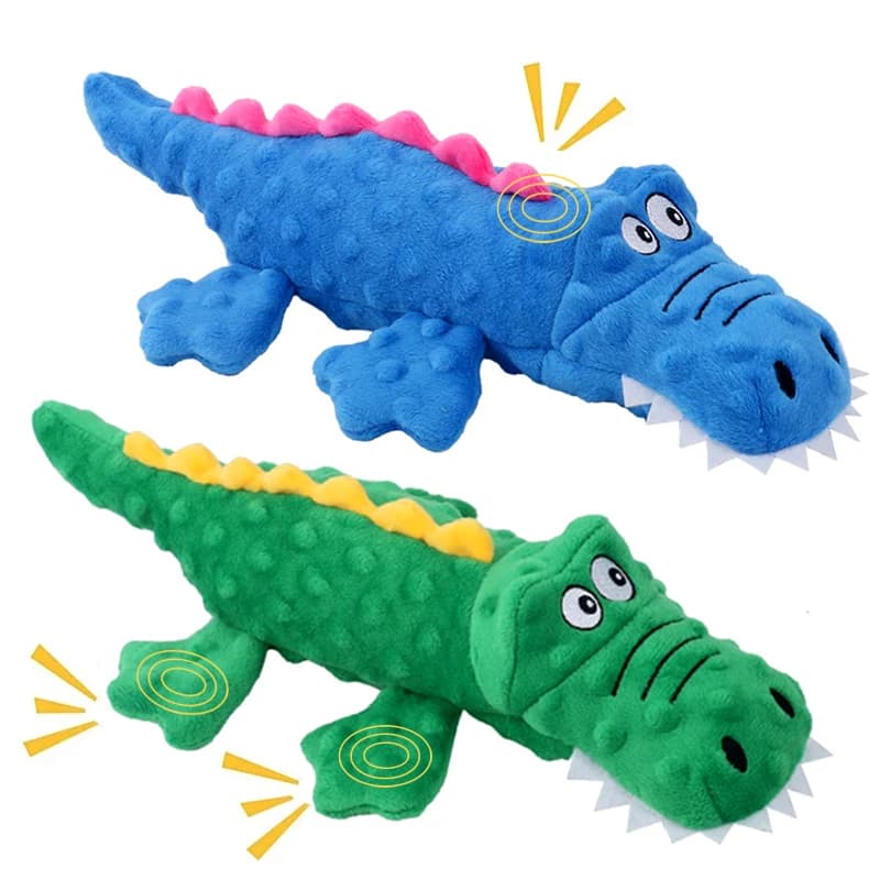Morbido peluche per cani da compagnia stridulo giocattoli da masticare coccodrillo farcito per cani di piccola taglia gatto simpatico giocattolo interattivo stridulo durevole