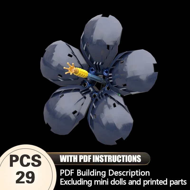 Creators Plant Series Model MOC Building Bricks Dark Blue Flower Modular Technology Gifts Holiday Assemble Children Toys Suit