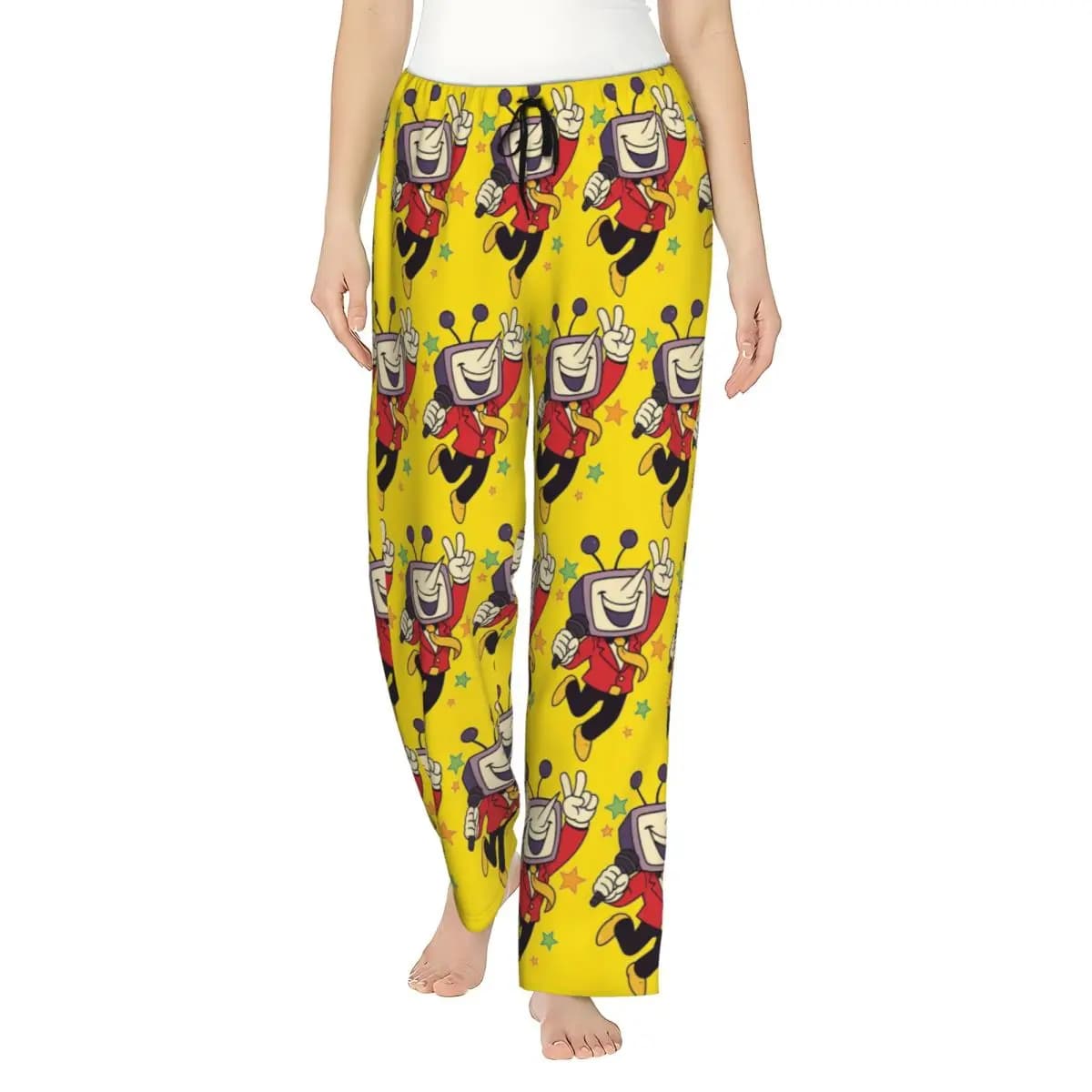Tenna Deltarune Girl's Lounge Pants Loose Fit Video Game Pyjama Pants Dorm Pajama Bottoms