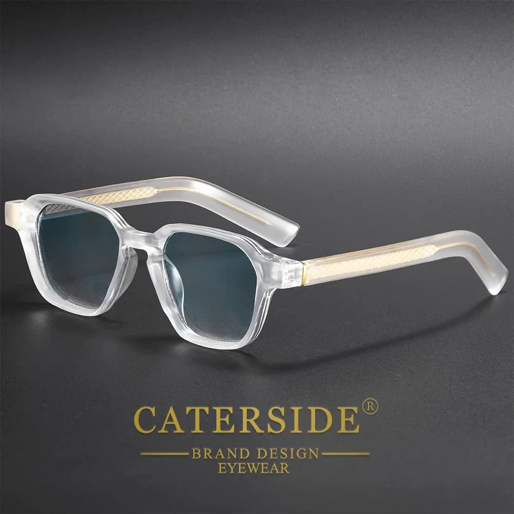 CATERSIDE Occhiali da Sole Quadrati Trendy da Donna, Montatura in PC, Aste in Propionato, Protezione UV400, Occhiali da Sole Unisex alla Moda