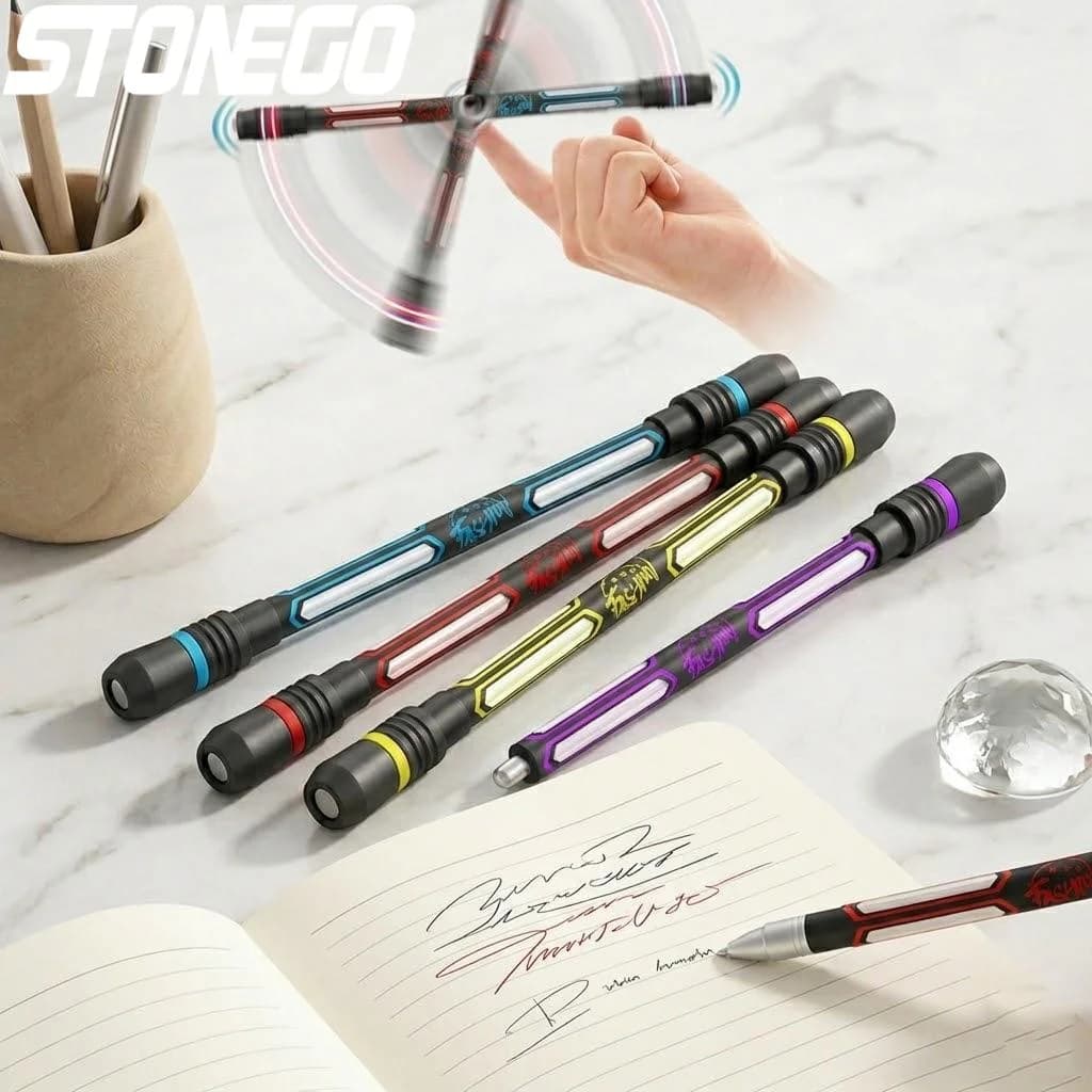 Penna Fidget Spinner Antistress, Strumento di Scrittura per Ufficio e Scuola, Divertimento e Concentrazione per ADHD