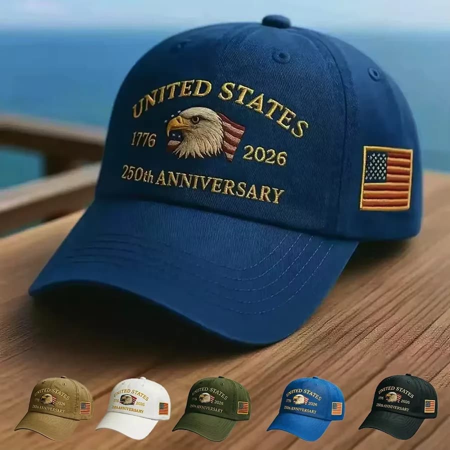 250th Anniversary Hat USA Patriotic Baseball Caps Eagle Embroidered Baseball Hats for Men Women 250 Year Anniversary Cap