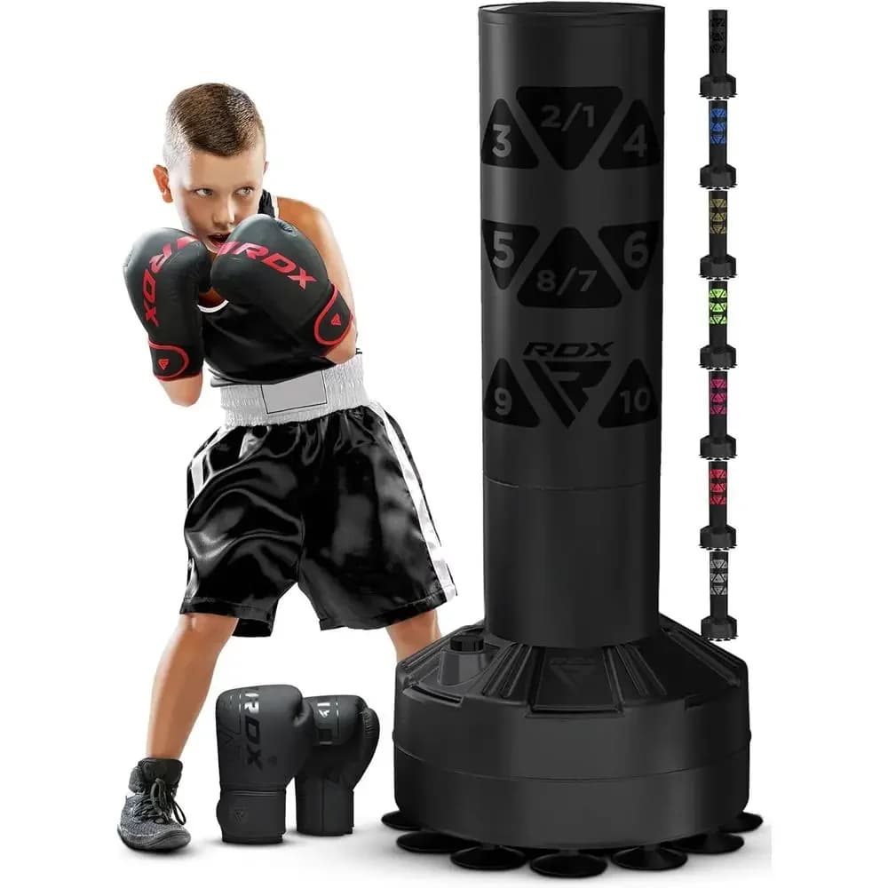 Sacco da Boxe Junior Heavy Duty 4T con Supporto a Ventosa per Allenamenti a Casa in Kickboxing, MMA, Boxe e Muay Thai