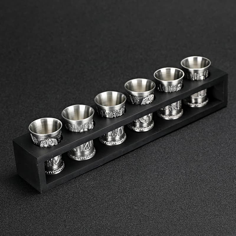 Accessori per bicchieri da bar in vetro creativo dell'antico Egitto in lega metallica da 40 ml
