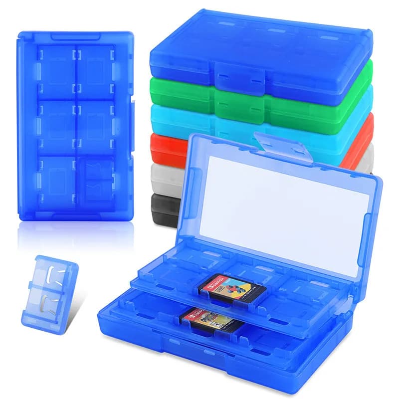 Custodia protettiva per carte da gioco portatile 24 in 1 da 100 pezzi Scatola protettiva protettiva antiurto in ABS per Nintend Switch