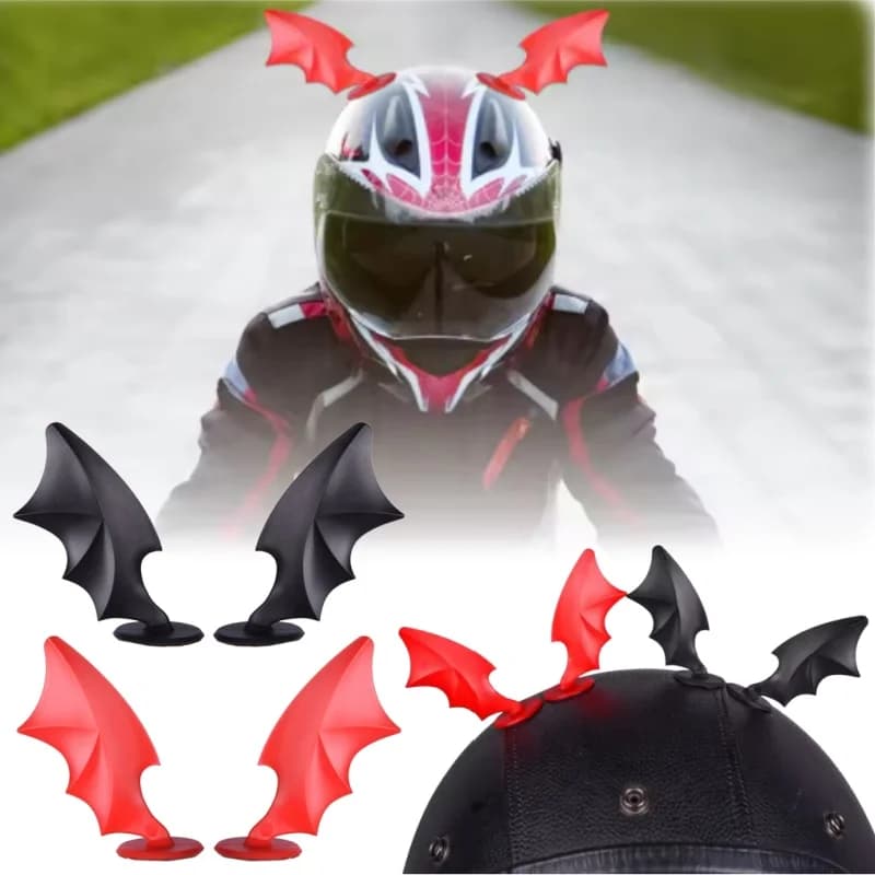 1-10Pairs Suction Cup Demon Wings Decor Strips for Motorcycle Helmet Car Bike Helmet Accessories Riding Gear Decoration