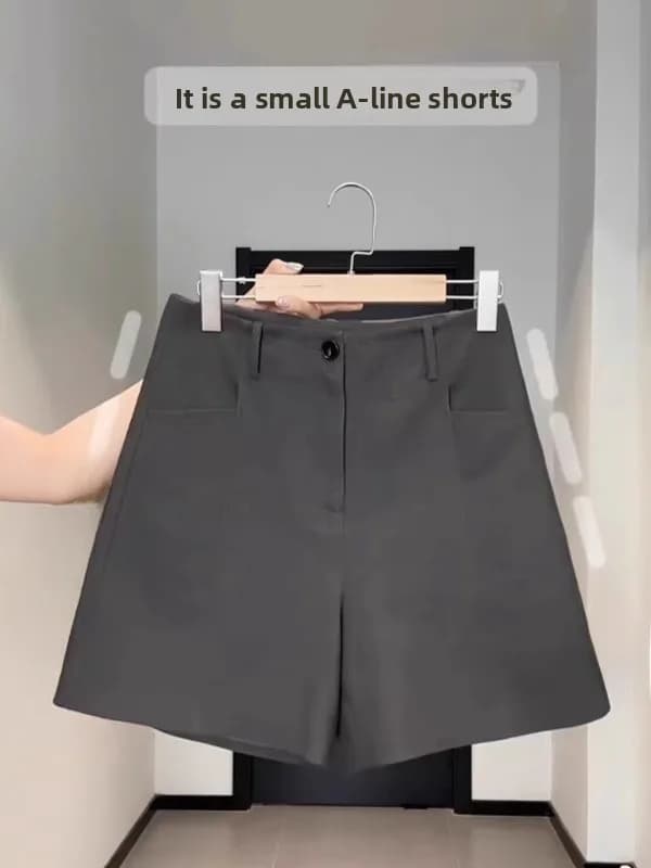 plus Size Women's Summer Suit Shorts Loose High Waist A-Line Wide Leg Casual Pants Korean Style Commute Wind Regular Thickness