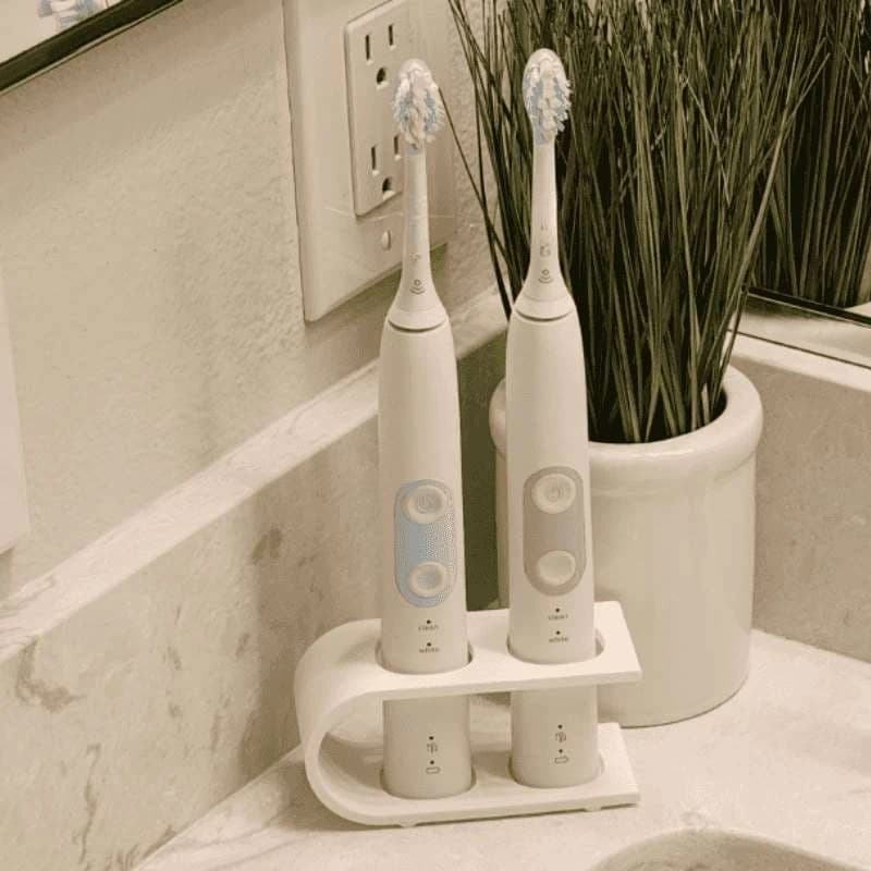 Electric Toothbrush Stand Desktop Holder Bathroom Organizer for Two Toothbrushes