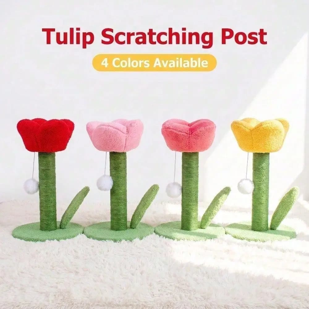 1pc Tulip-Shaped Cat Scratching Post Board With Sisal Rope Puppy Keep Puppy Keep Cat Toys Cat Scratching Post