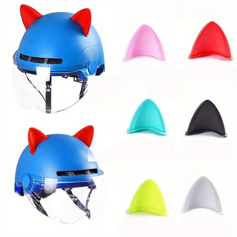 2 Pezzi/Coppia Orecchie da Gatto per Casco Moto, Decorazione per Casco Integrale da Motocross, Accessorio per Cosplay