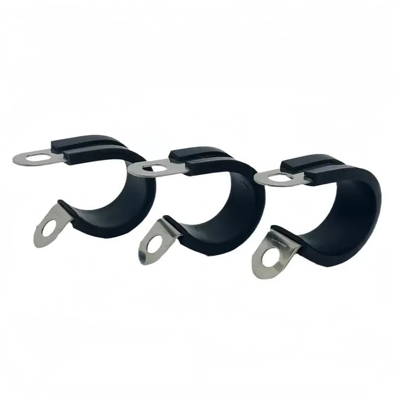 Rubber Lined Cushion Clamps 26 pcs M18, Rubber Cushion Liner, Rust Resistant Anti-Corrosion, for Cable Wire Management
