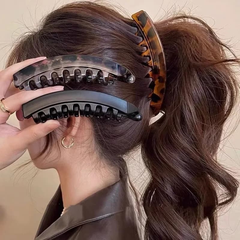 Volumizing Banana Clip XL Vertical Grip Clip Non Slip Teeth for Thick Hair High Ponytail Lift Back Office to Gym
