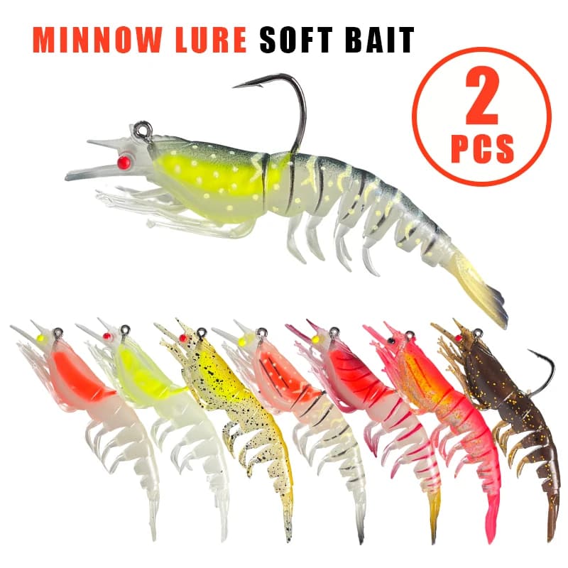 2 pezzi esca artificiale per gamberetti esca morbida per pesci di piombo per lancio a lunga distanza, adatta sia d'acqua dolce e salata, esca per pesca a verme morbido, affondante 12 g, per pesci predatori come pesci mandarini