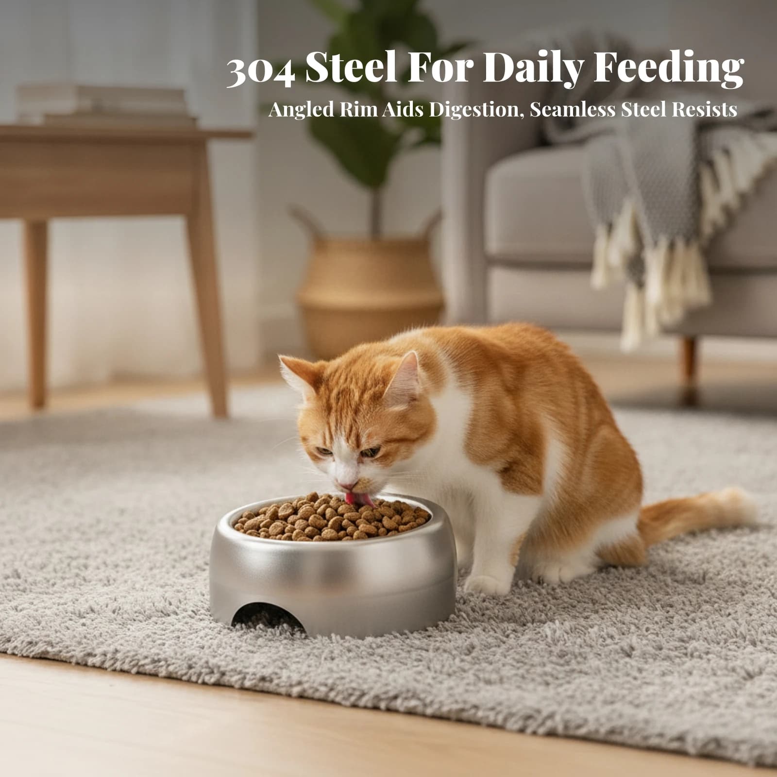 Pet Bowls Easy to Clean Slanted Pet Dish Slanted Food Dish for Cats, Feeding Station, Kitchen