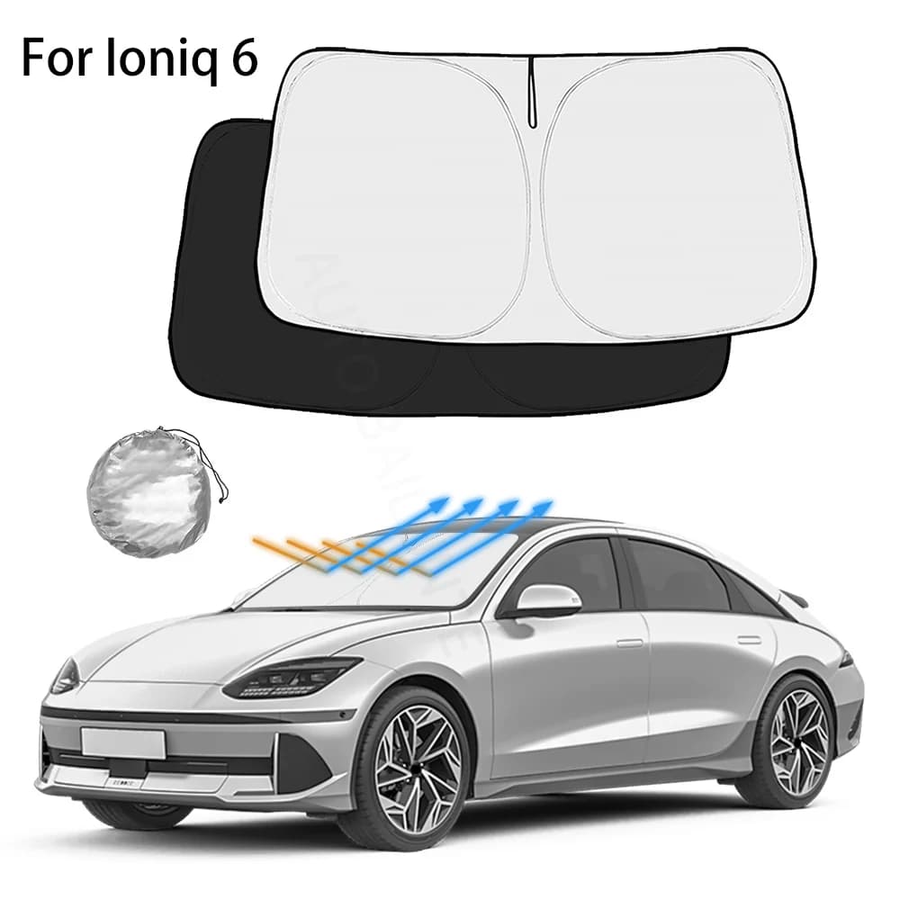 Parasole per Parabrezza Auto Hyundai Ioniq 6 2022-2024 2025 2026, Protezione UV per Finestrino Anteriore, Accessori Interni