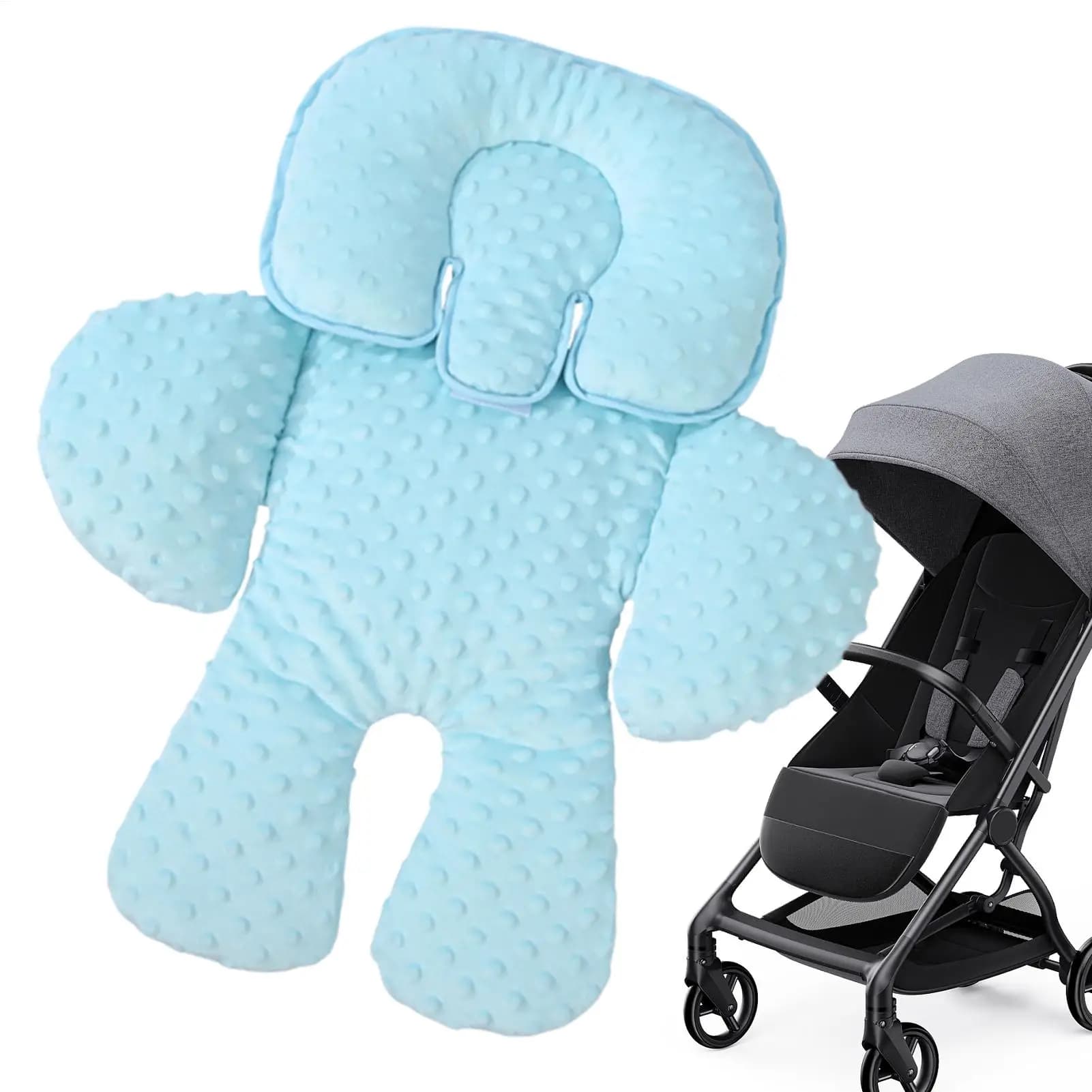 Cuscino per passeggino Cuscino per seggiolino auto ergonomico Inserto per passeggino Imbottitura per protezione per il sonno dei bambini per viaggi su strada, sala da pranzo