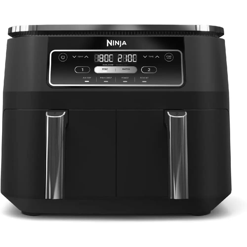 Double Zone Digital Air Fryer, 2 Shelves, Capacity 7.6L, Multifunction 4-in-1, Without Oil, Crunch, Roast, Heat, Non-stick, Dishwasher Washable
