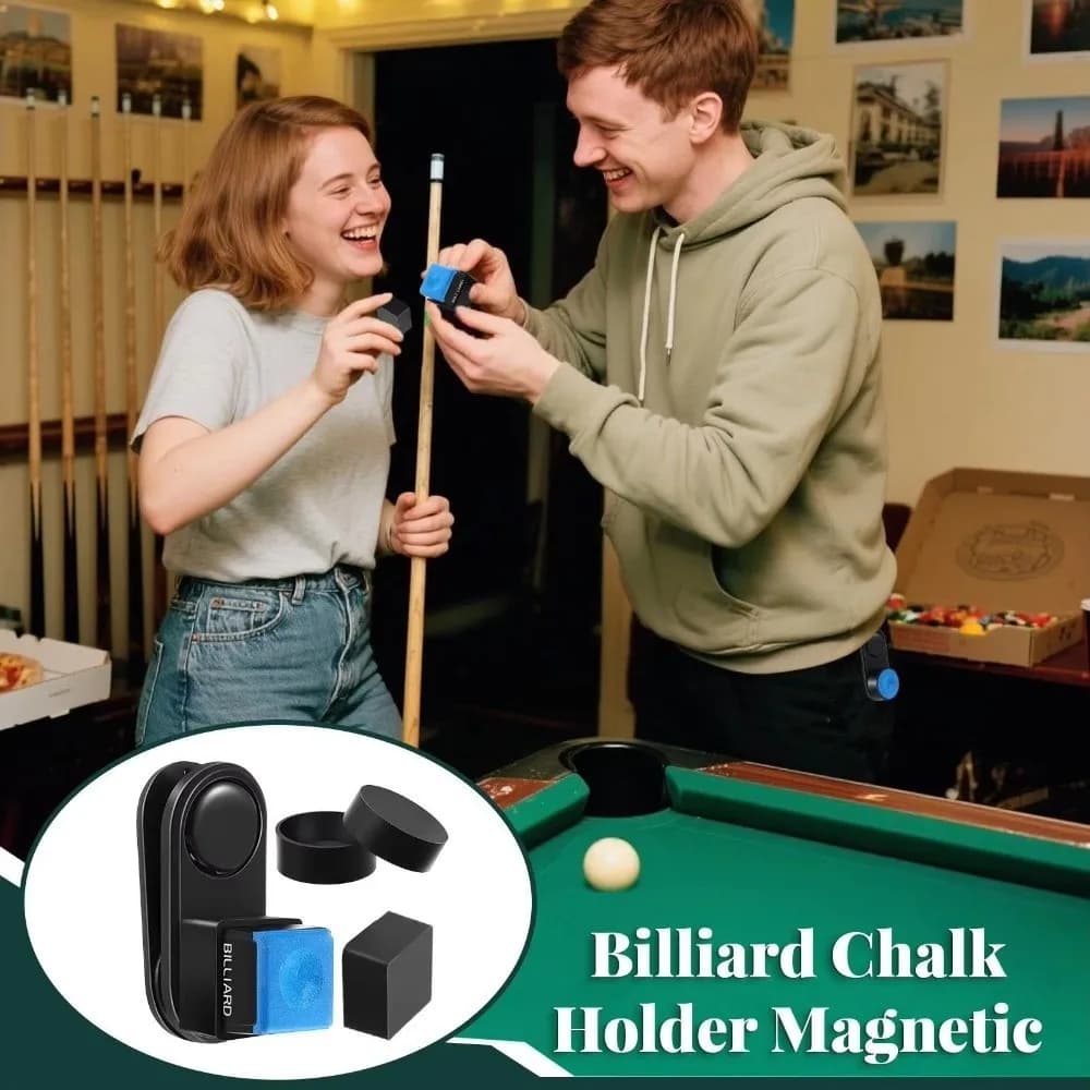 Magnetic Billiard Chalk Holder Silent Leak-Proof Billiard Cue Chalk Case with Clip Pool Cue Chalk Pouch Billiards Accessories