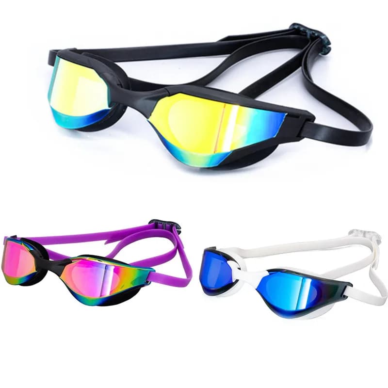 Occhialini da Nuoto Professionali in Silicone Impermeabili con Placcatura Doppia Antiappannamento e Protezione UV per Uomo e Donna