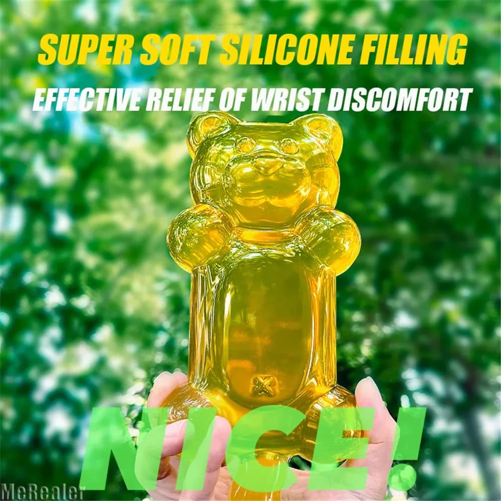 Tappetino per mouse Jumbo Gummy Bear a forma di protezione per il polso Protezione antiscivolo Supporto per le mani Tappetino per mouse per laptop desktop Poggiapolsi