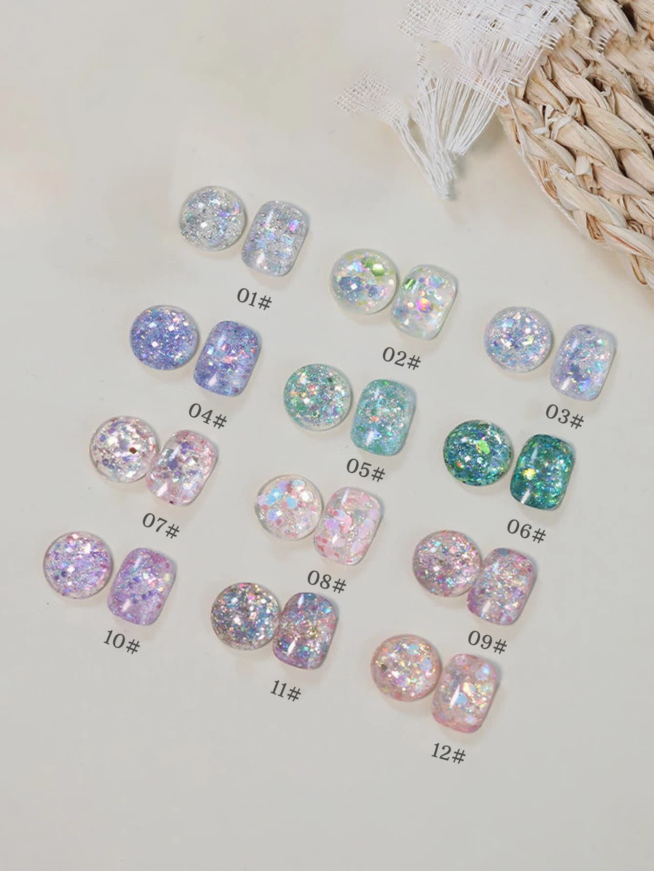 1-12 pz Smalto Gel Unghie Flash Neptune con Paillettes 15ml Primavera/Estate, Polimerizzazione UV LED, Regalo Donna per le Feste, Forniture Quotidiane per Nail Art e Salone