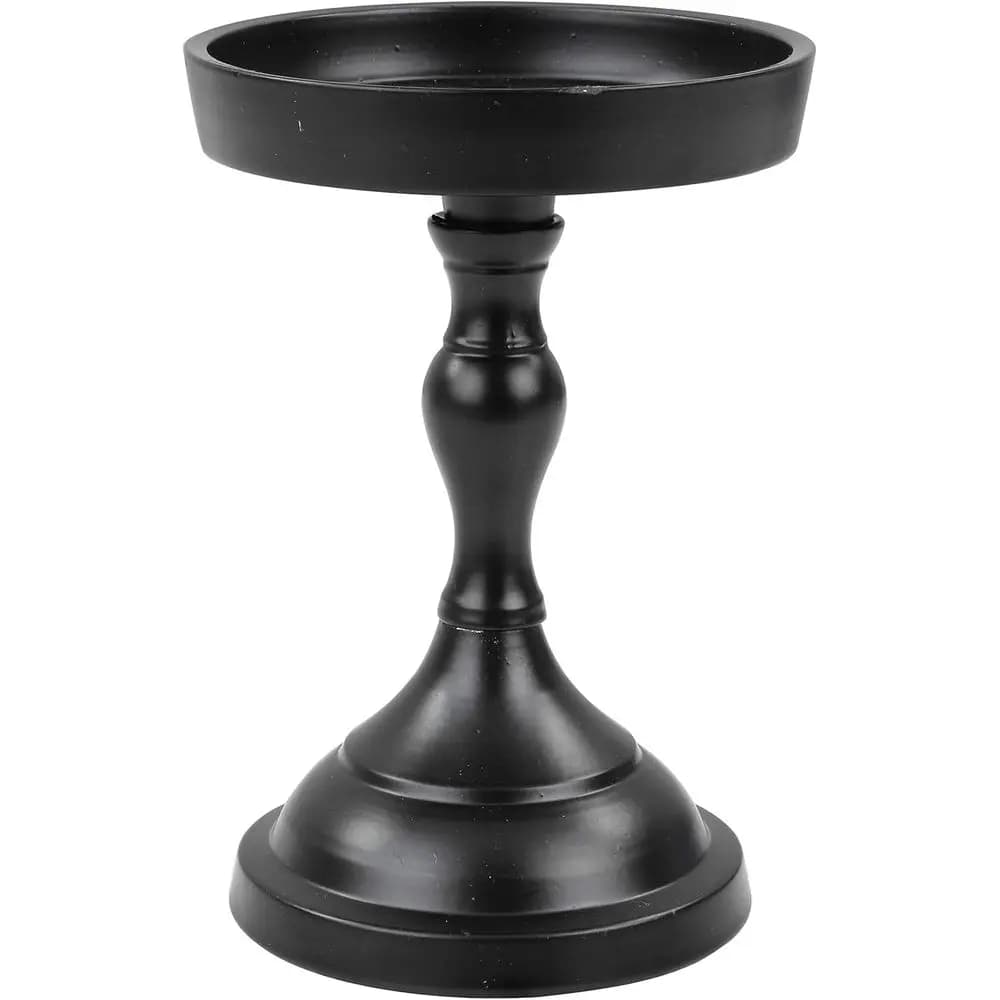 Eleganti Portacandele a Colonna in Ferro Nero: Bellezza Senza Tempo per Ogni Spazio