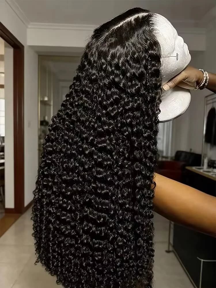 Wig V-Part 210 Density in Human Hair Ricci, U-Part Wig Improved Without V-shaped Collar, Brazilian Wig in Black Virgin Human Hair