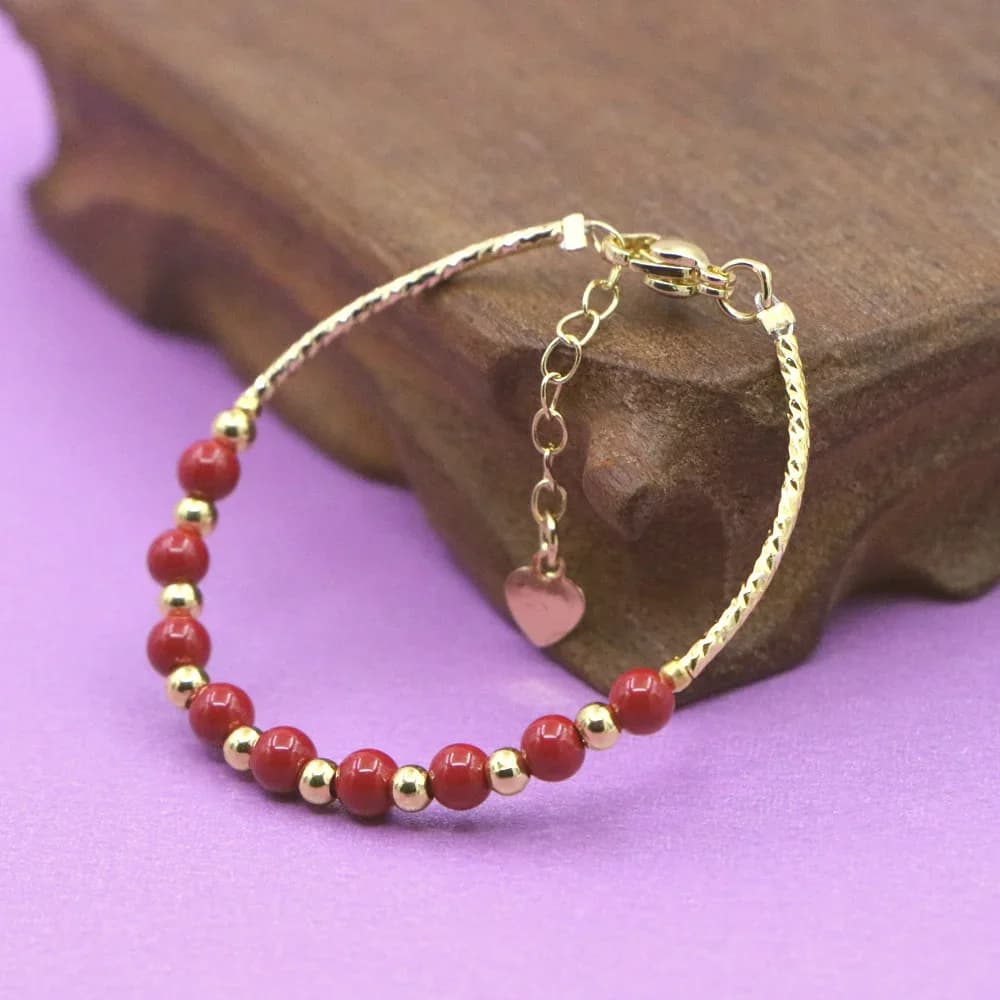 Bellissimo braccialetto rosso neonate chiusura a moschettone perle perline accessori ragazze yoga regalo di nozze di Natale gioielli fascino moda