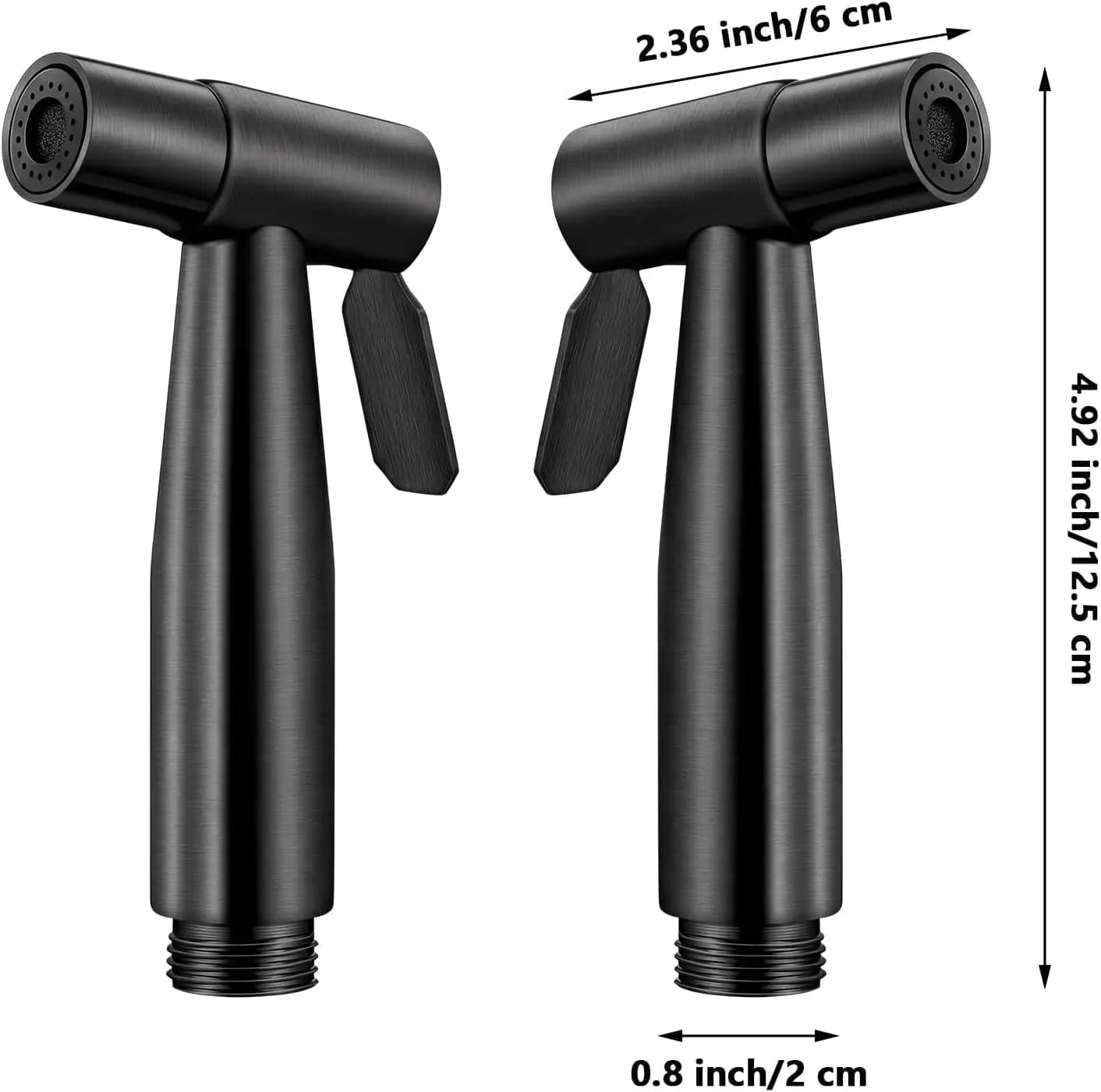 Doccetta spray portatile per WC in acciaio inossidabile nero, soffione doccia autopulente, accessori bagno