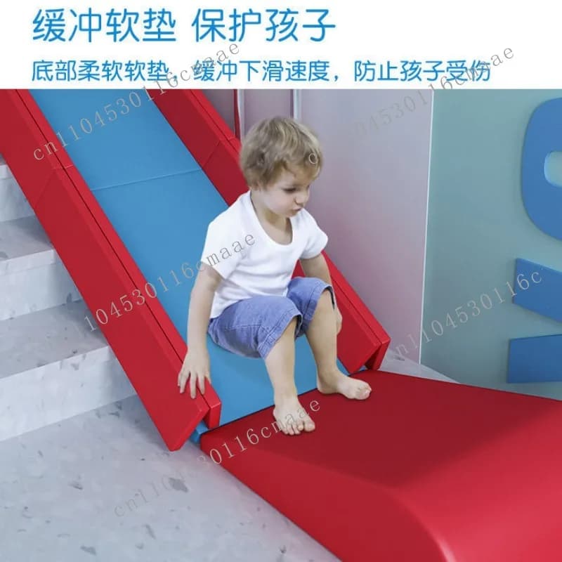 Scivolo per bambini pieghevole per interni, rinforzato, con sacca morbida per l'integrazione sensoriale, scivolo di emergenza per asilo nido